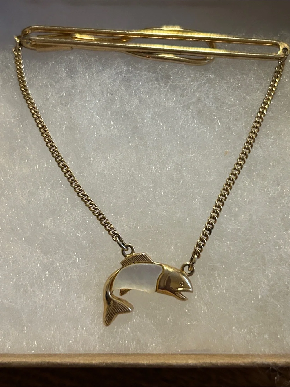 SWANK Gold Tone Fish Tie Clip